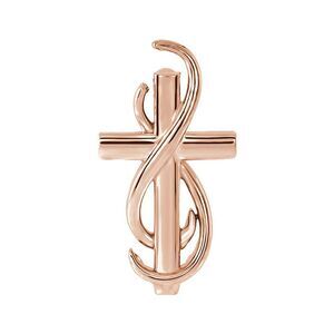 14k Rose Gold Infinity Cross Slide Pendant, 15mm